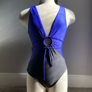Venus with ring detail two tone color swimsuit